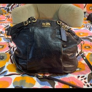 Coach Madison Lindsey No. F1193-18641 Black Leather Shoulder Bag